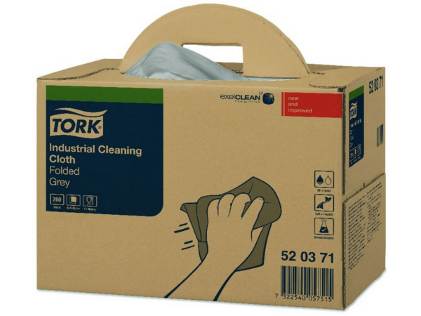 TORK INDUSTRIAL CLEANING CLOTH FOLDED GREY 280 TOP PACK