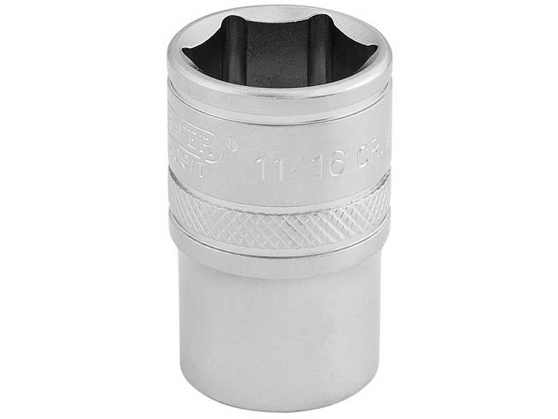 DR16630 DRAPER 6 Point Imperial Socket, 1/2" Sq. Dr., 11/16" S10