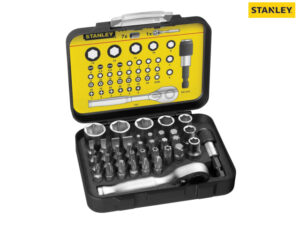 STA19113906 | STANLEY 39pc Ratchet Bit & Socket Set 1/4 Metric
