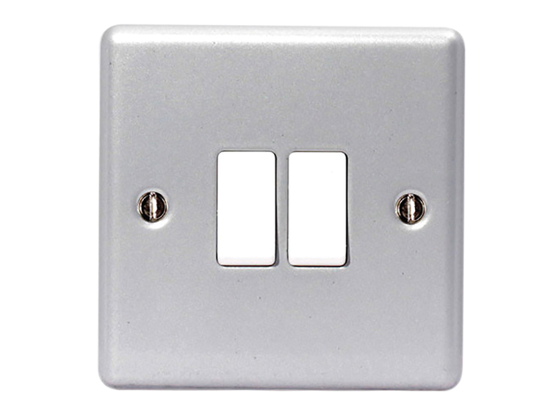 MSTMC542 Masterplug Metal Clad 2Way 2Gang Light Switch S10 Supplies