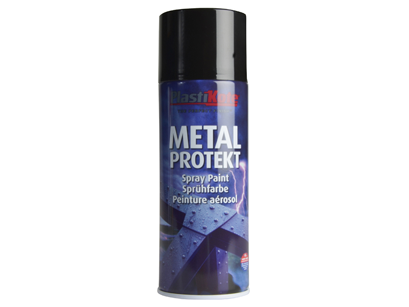PKT1282 PlastiKote Metal Protekt Spray Gloss Black 400ml S10 Supplies