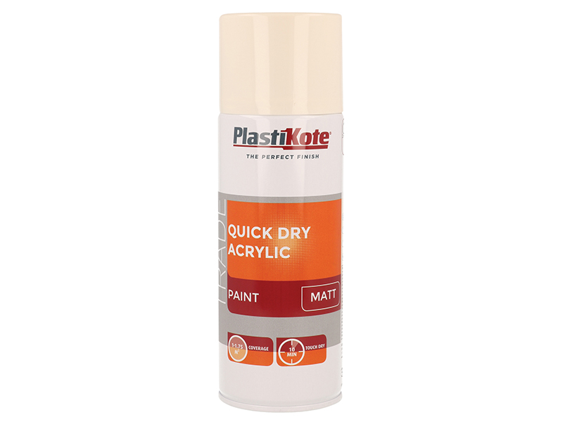 PKT71015 PlastiKote Trade Quick Dry Acrylic Spray Paint Matt Magnolia