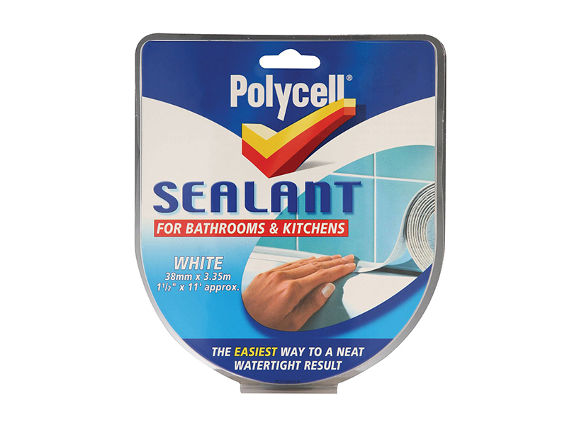 PLCSSBKWH41 | Polycell Sealant Strip Kitchen / Bathroom White 41mm ...