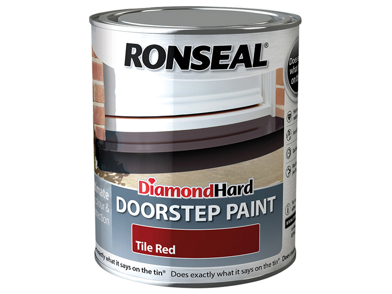 RSLDHDSPR750 Ronseal Diamond Hard Doorstep Paint Tile Red 750ml S10 Supplies