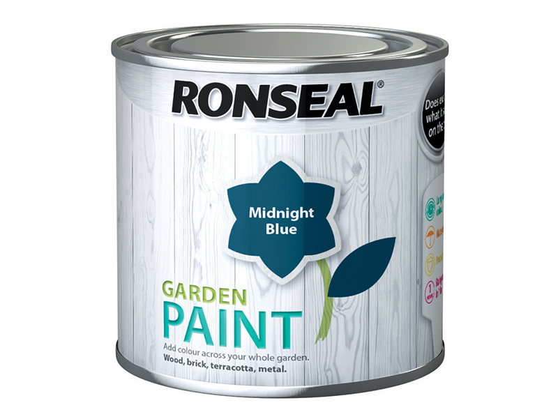 RSLGPMB250 Ronseal Garden Paint Midnight Blue 250ml S10 Supplies