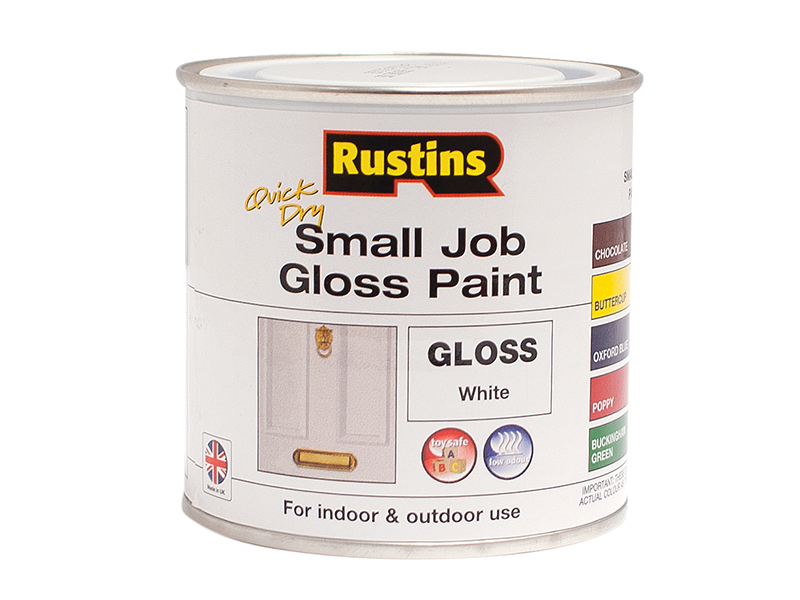 RUSSJPWHQD Rustins Quick Dry Small Job Gloss Paint White 250ml S10