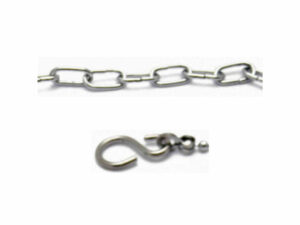 19EP200122 | 18" CHROME PLATED BATH CHAIN BRAZED LINK WITH S HOOK