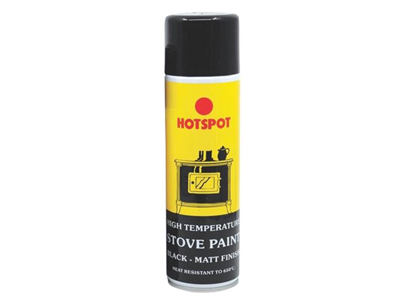 HOT200921 Hotspot Spray Stove Paint Matt Black 250ml S10 Supplies
