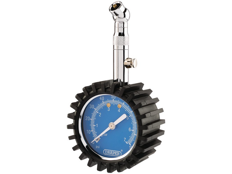 DR91347 DRAPER Tyre Pressure Gauge, 0 100psi, 0 7bar S10 Supplies