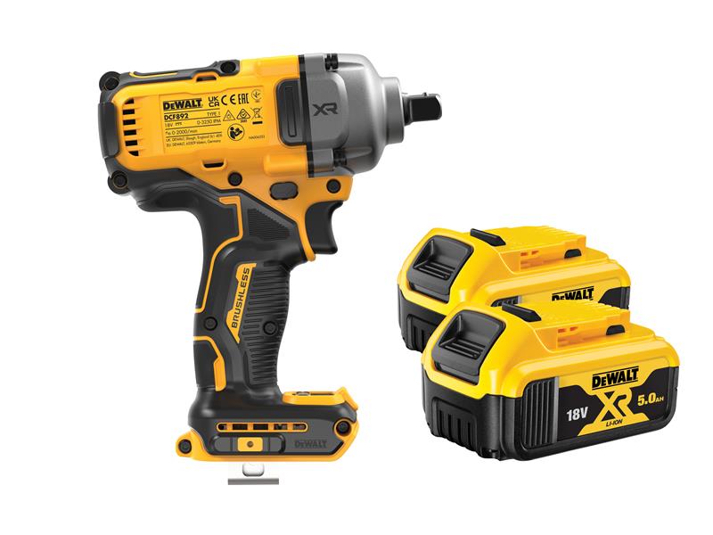 DeWALT DCF894P2 Boulonneuse (Goupille De Détente) 18V - 2X 5.0AH En