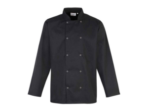 Premier Unisex Long Sleeve Stud Front Jacket Black