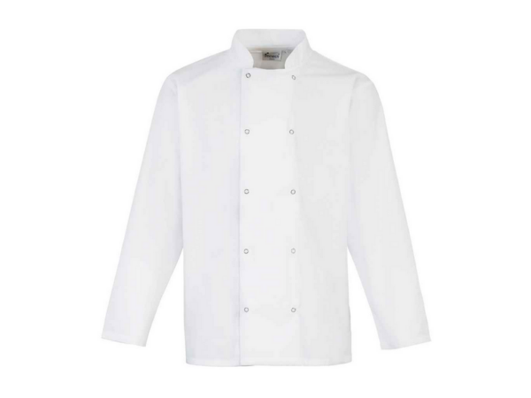 Premier Unisex Long Sleeve Stud Front Jacket White