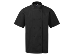 Premier Coolchecker Short Sleeve Chef's Jacket Black