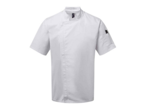 Premier Short Sleeve Zipped Chef's Jacket White